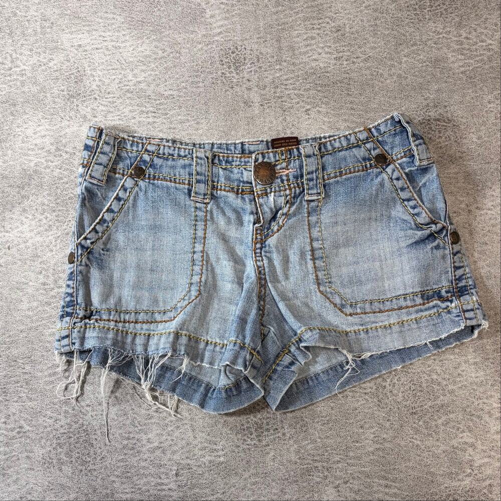 Denim Distressed Y2k High Rise Mini Shorts